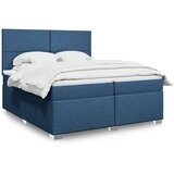  Krevet s oprugama i madracem plavi 200 x 200 cm od tkanine | shoptok.hr