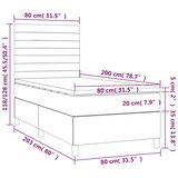  box spring s madracem LED svjetlosivi 80x200 cm baršun | shoptok.hr
