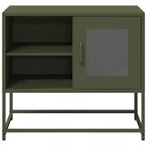 Maison Chic TV omarica - TV enota - Televizijska omarica olivno zelena 68x39x60,5 cm jeklo, (21701003) | Shoptok.si