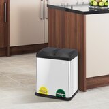 Msv Željezna kanta za smeće 2x20 l za odvojeni otpad/s pedalom u mat srebrnoj boji Tri Selectif – | shoptok.hr