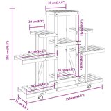  Stalak za cvijeće s kotačima 110x25x101 cm od masivne jelovine | shoptok.hr