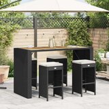 Maison Chic Vrtni barski stolčki - Stol za vrt z blazinami 4 kosi črn poli ratan JS225, (21878043) | Shoptok.si