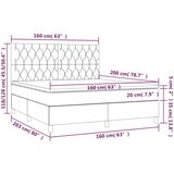  Box spring s madracem LED plavi 160x200 cm od tkanine | shoptok.hr