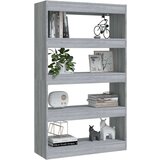 vidaXL knjižna omara/pregrada siva sonoma 80x30x135 cm | Shoptok.si