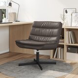 vidaXL Vrtilni stol Rjav Umetna usnje Srednji Ergonomski Vrtilni stol u