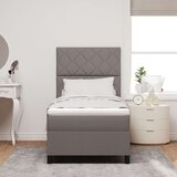 vidaXL Postelja s škripcem z vzmetnico taupe 100x200 cm tkanina, (22083827) | Shoptok.si