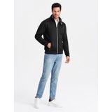 Ombre Men's jacket with high collar and fleece lining - black | shoptok.hr