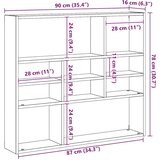  Zidna polica boja hrasta sonome 90x16x78 cm konstruirano drvo | shoptok.hr