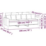  Trosjed od tkanine Smeđa 180 cm baršunasti | shoptok.hr
