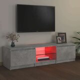 TV ormarić s LED svjetlima siva boja betona 140 x 40 x 36 cm | shoptok.hr