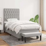  S oprugama i madracem svjetlosivi 100x200 cm od tkanine | shoptok.hr