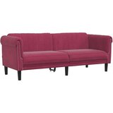 vidaXL Kavč trosed vinsko rdeč žamet | Shoptok.si