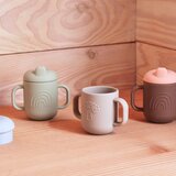 OYOY Mini Rožnat/rjav silikonski pokrovček za lonček 2 ks Kappu – | Shoptok.si