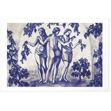  Plakat - Ancient Vineyard - three women in a portal painted in blue ink 60x40 Bez okvira s margom | shoptok.hr