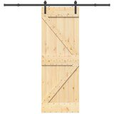 vidaXL Drsna vrata s kompletom vodil 70x210 cm trdna borovina | Shoptok.si