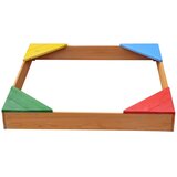Kinder Home Dečiji drveni peskarnik sa 4 sedišta – 90x90 cm, za dvorište i baštu | Eponuda.com