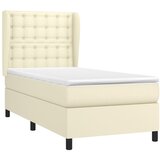  Krevet s oprugama i madracem krem 90 x 190 cm od umjetne kože | shoptok.hr