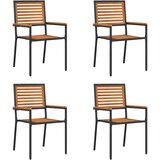  Stolići za vrt s mogućnošću slaganja 4 pcs Smeđa i crna | shoptok.hr