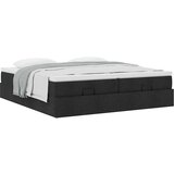  Otomanski okvir kreveta s madracima crni 200x200cm od tkanine | shoptok.hr