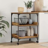 vidaXL Kuhinjski kolica Staro drvo 60 x 41 x 80.5 cm Konstruirano drvo | shoptok.hr