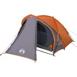 vidaXL Šotor za kampiranje 2 osebi siv oranžen 320x140x120cm 185T taft | Shoptok.si