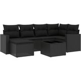  7-dijelni set vrtnih sofa od poliratana s jastucima crni | shoptok.hr
