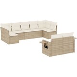  9-dijelni set vrtnih sofa s jastucima bež od poliratana | shoptok.hr
