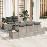vidaXL 6-delna vrtna sedežna garnitura z blazinami svetlo siva poli ratan, (22092988) | Shoptok.si