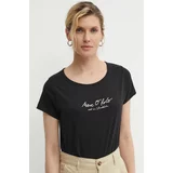 Marc O'Polo Bombažna kratka majica ženska, črna barva, 404206751431
