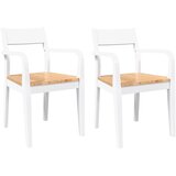 Maison Chic Jedilni stoli - Vzorci stoli 2 kosa bele masivne lesene gume A197, (22032864) | Shoptok.si