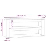  Stalak za cipele boja betona 100x35x45 cm konstruirano drvo | Eponuda.ba