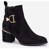 Boto Insulated women's ankle boots with a heel with gold elements black Ambrine | shoptok.hr