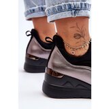 EVENTO PE1 Women's Slip-On Wedge Sneakers Black And Silver Farro | Eponuda.ba