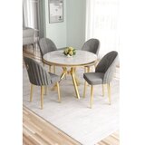 Hanah home Set trpezarijskog stola i stolica (5 delova) Mos White Marble Gold Grey | Eponuda.com