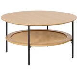 Unique Furniture Okrogla klubska mizica v hrastovem dekorju v naravni barvi ø 80 cm Pensacola – Cene