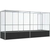  Voliera s podaljškom srebrna 418,5x107x212 cm jeklo | Shoptok.si