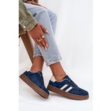 EVENTO Women's Suede Sneakers on Platform Dark Blue Sylviona | shoptok.hr