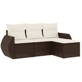  4-dijelni set vrtnih sofa od poliratana s jastucima smeđi | shoptok.hr