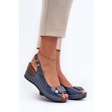 EVENTO PE1 Women's Lightweight Wedge Sandals Comfort Shoe Blue Efravia | Shoptok.si
