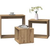  Uklapajući stolići boja hrasta artisan 3 kom konstruirano drvo | shoptok.hr