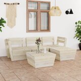 Maison Chic Seti vrtnega pohištva - Vrtna garnitura iz palet 5-delna impregniran smrekov les, (21796017) | Shoptok.si