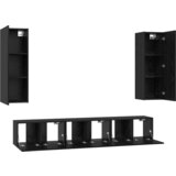 vidaXL Set TV komoda 5 pcs Crni hrast Srednja 30.5 x 30 x 90 cm | shoptok.hr