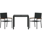  Vrtni set za objed 3 kom. Crna poliratan | shoptok.hr