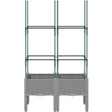  Cvetlično korito z oporno mrežo svetlo sivo 80x40x142,5 cm PP | Shoptok.si