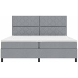  Krevet s opruga kutije Svijetlo siva 200 x 200 cm tkanina Slike