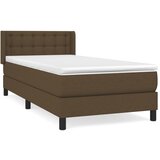 Maison Chic Box spring postelja - Vzmetna postelja z vzmetnico temno rjava 90x200 cm blago SL13700, (21902533) Cene