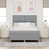 Box Postelja z vzmetnico z vzglavjem Svetlo siva 160 x 200 cm blago, (5000125748) | Shoptok.si