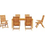  Vrtni set za objed 7 kom. Smeđa Čvrsto drvo akacije 180 x 90 x 75 cm | shoptok.hr