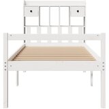  Krevet s regalom za knjige bez madraca bijeli 90x190cm borovina | shoptok.hr