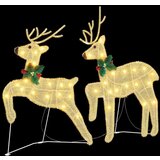 vidaXL LED irvasi 2 pcs Topla bijela 45 x 19 x 65 cm tkanina | shoptok.hr